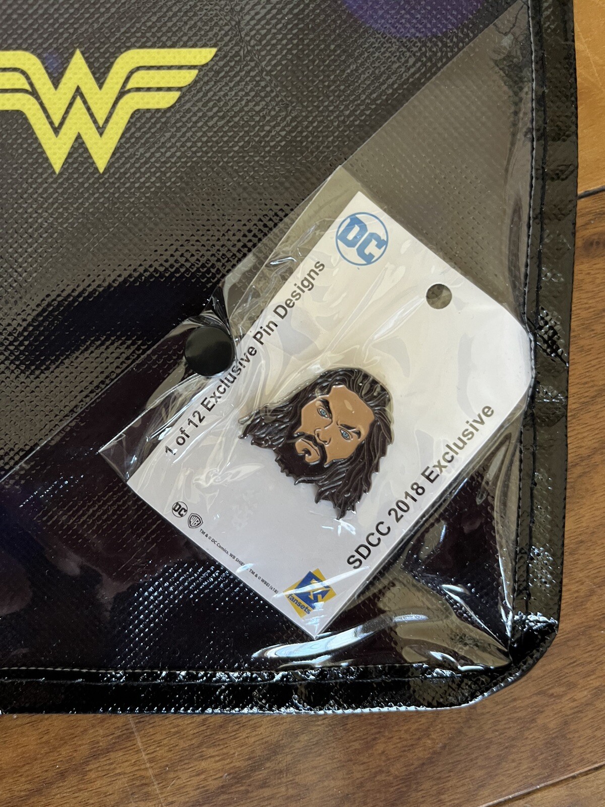 SDCC Comic Con Wondercon DC Universe Young Justice 2018 Bag Fansets Aquaman Pin