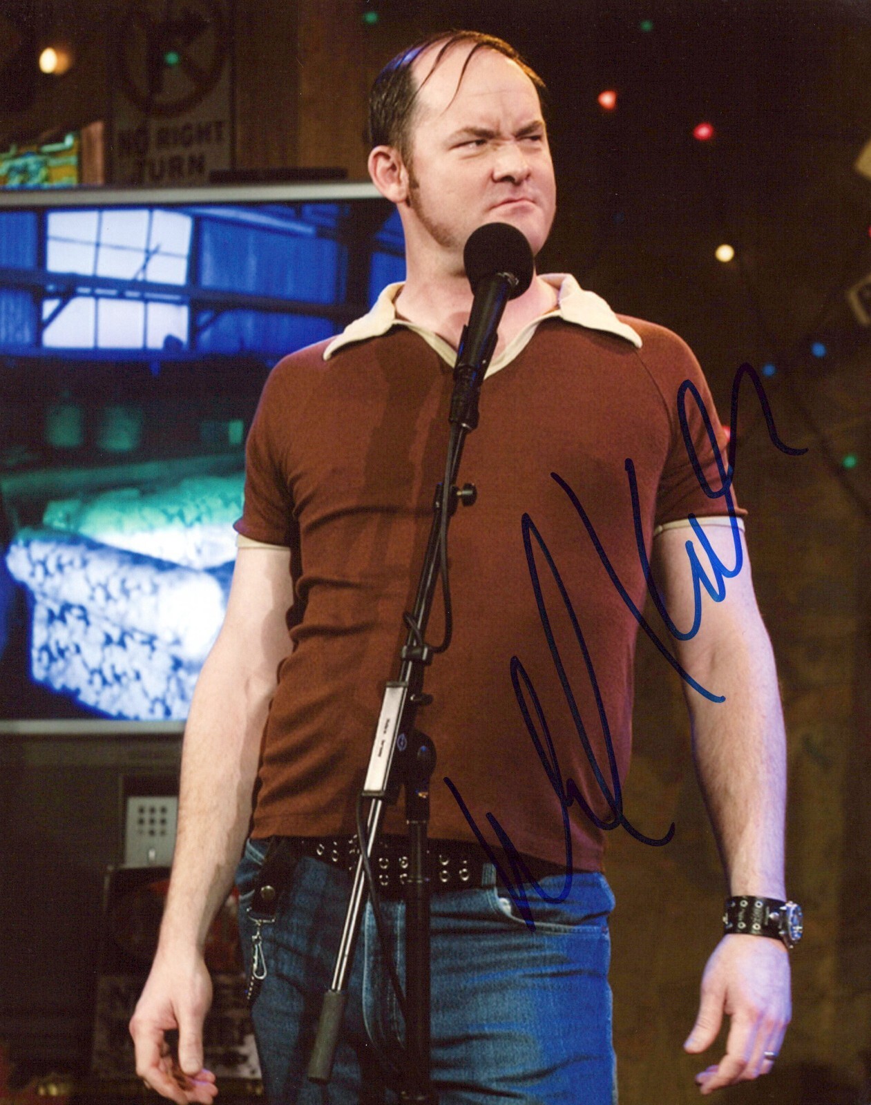 David Koechner Naked Trucker T Bones Show W/Coa autographed photo signed 8X10 #1