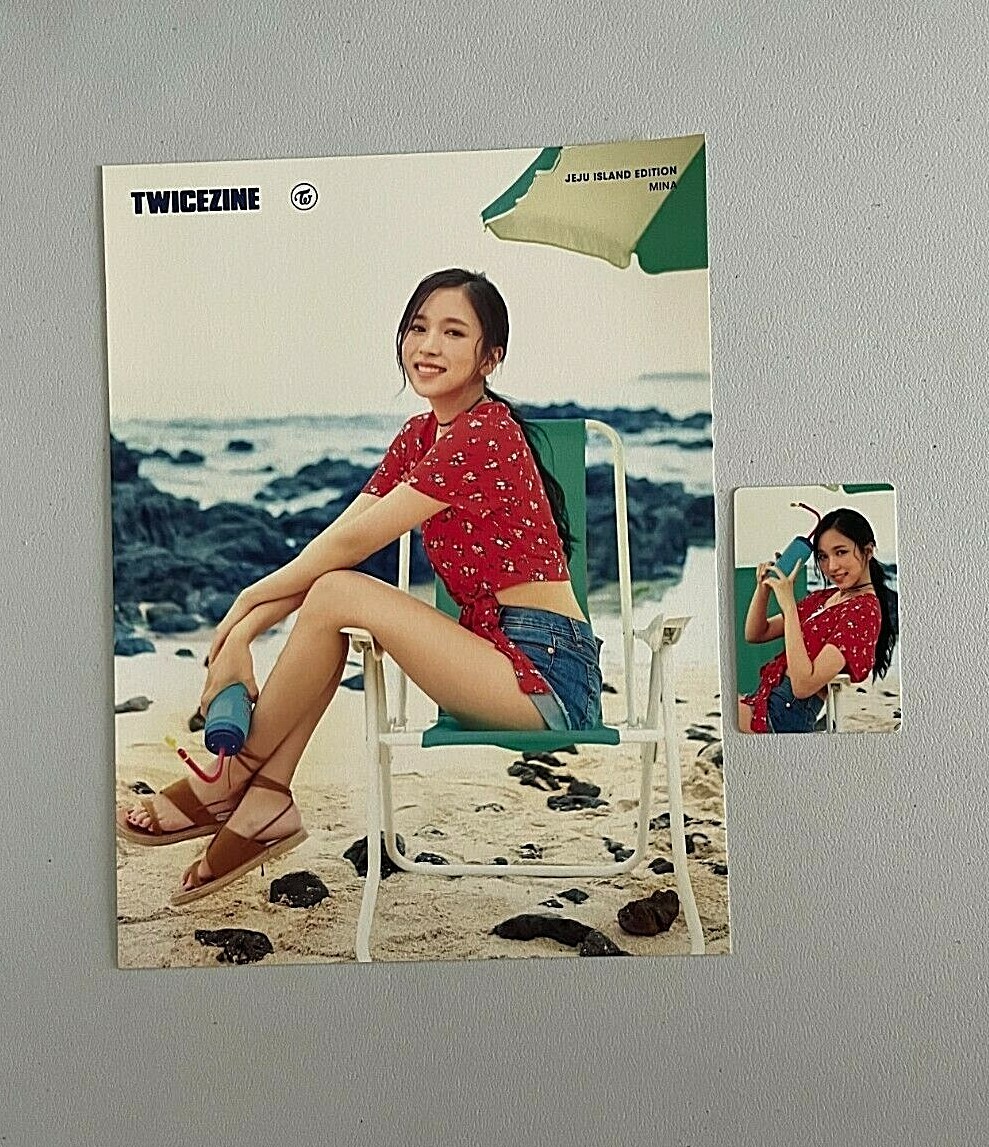TWICE TWICEZINE JEJU ISLAND LTD ED MINA OFFICIAL MINI POSTER + PHOTO CARD SET