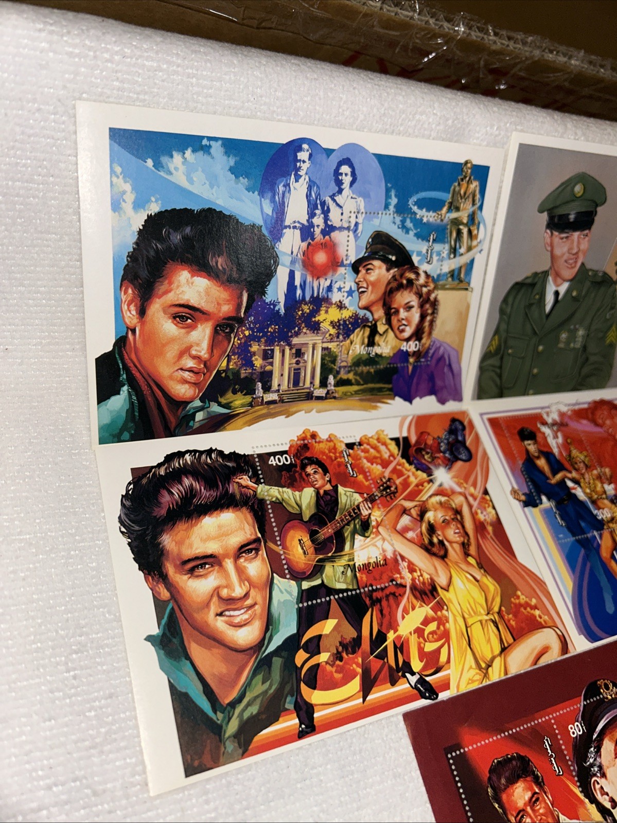 All 5 Pc Set Elvis Presley Limited Edition Postage Stamp Mongolia Army Family🎥