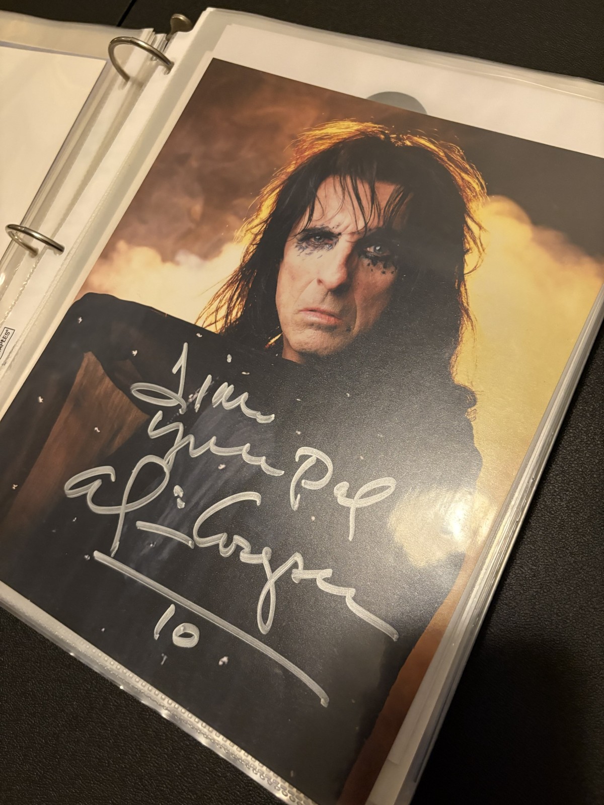 Alice Cooper Signed 8×10 Color Photo – Legend portrait inscribed Jim your pal