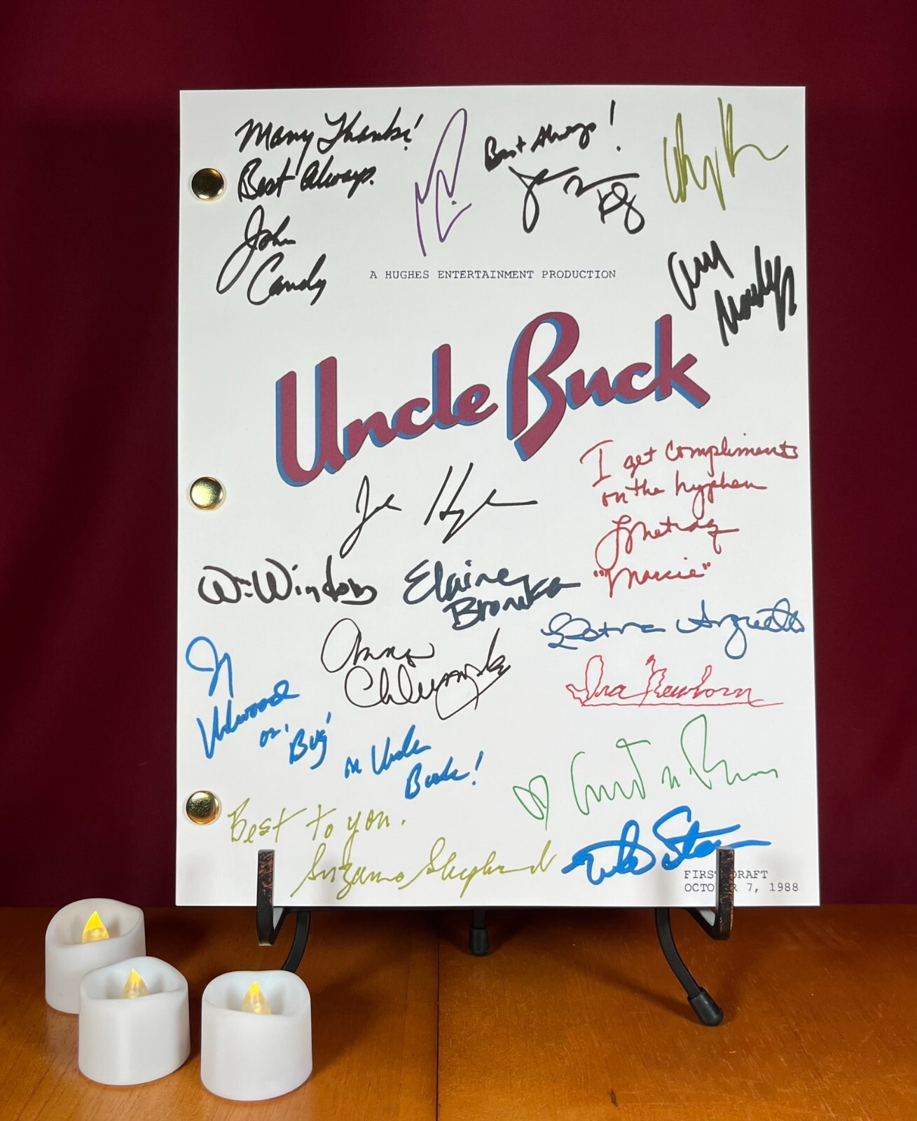 Uncle Buck Script Signed- Autograph Reprints- 129 Pages- John Candy