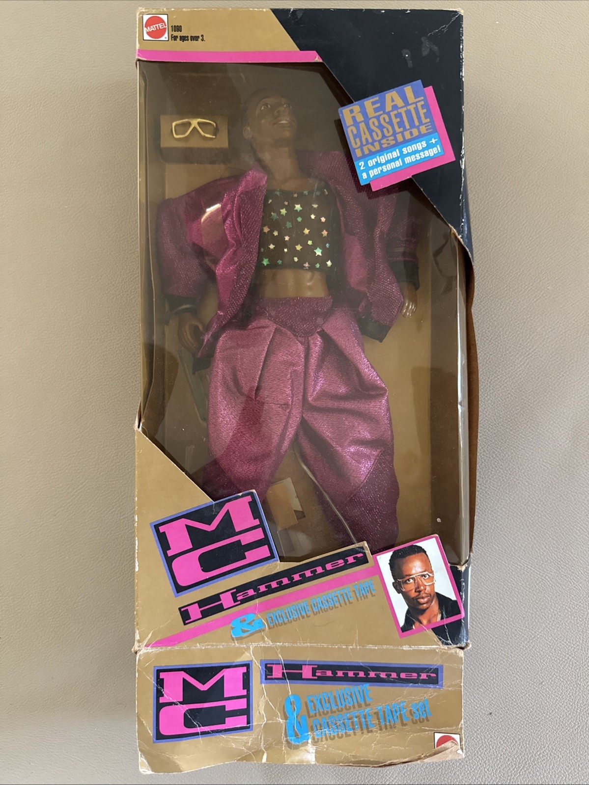 Vintage 1991 Mattel MC Hammer Doll w/ Exclusive Cassette Tape #1090 NR