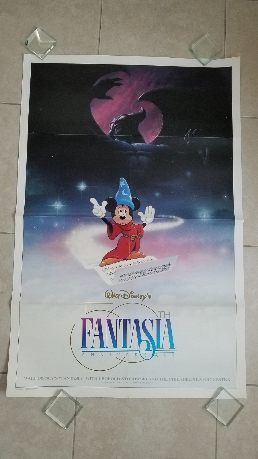 Fantasia 50th Anniversary movie poster – Mickey Mouse, Walt Disney (1989)