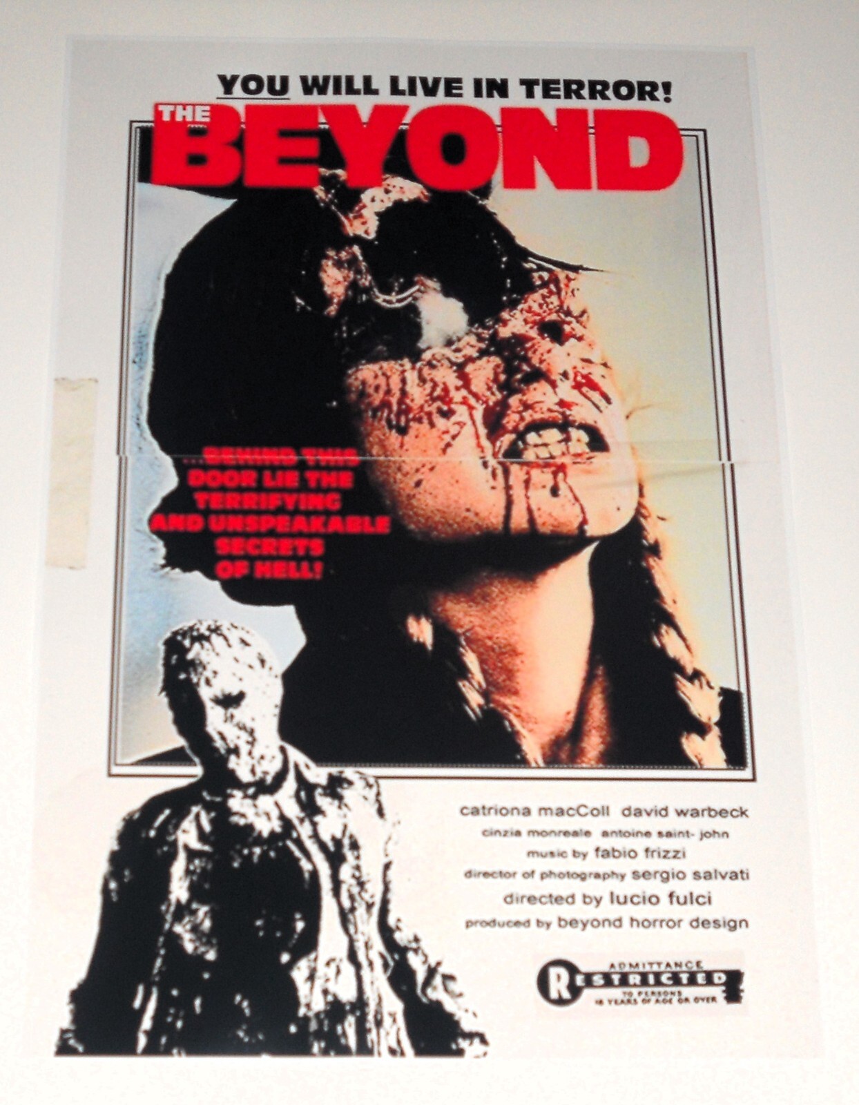 The Beyond 1981 Italian Horror Lucio Fulci Cult “Vintage Style” Poster 19″x13″