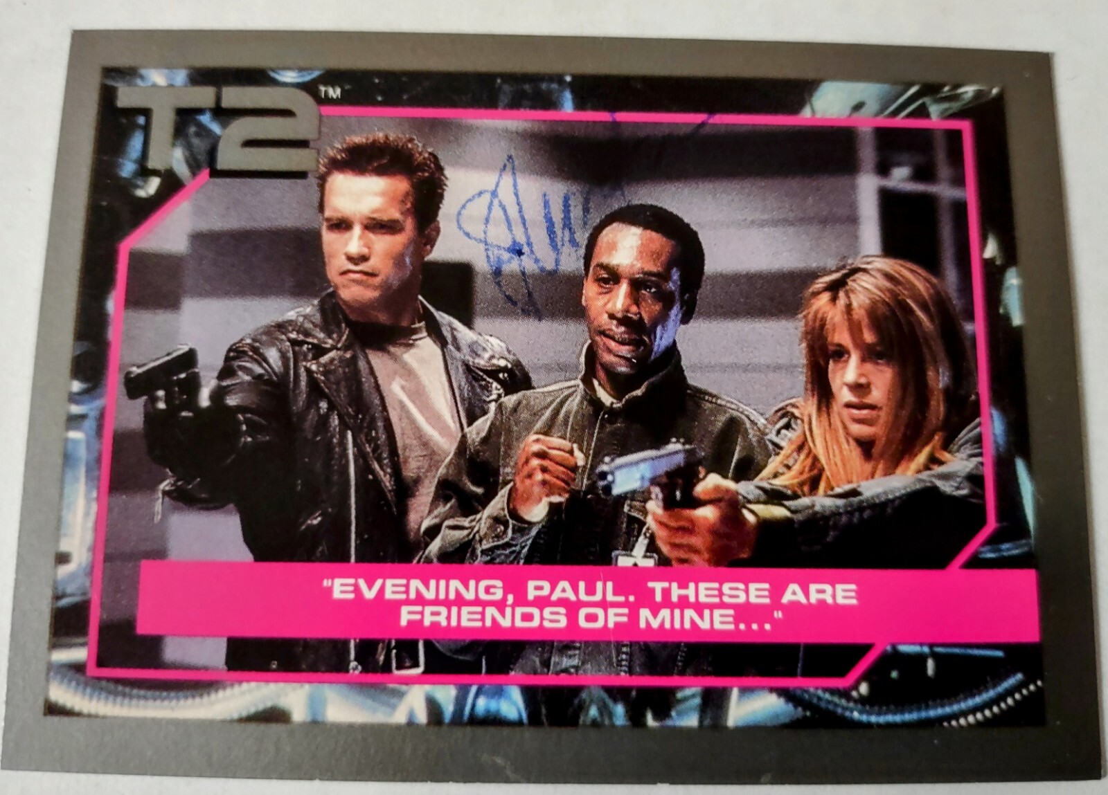 JOE MORTON MILES DYSON SIGNED AUTOGRAPH TERMINATOR 2 T2 MOVIE TRADING CARD RARE