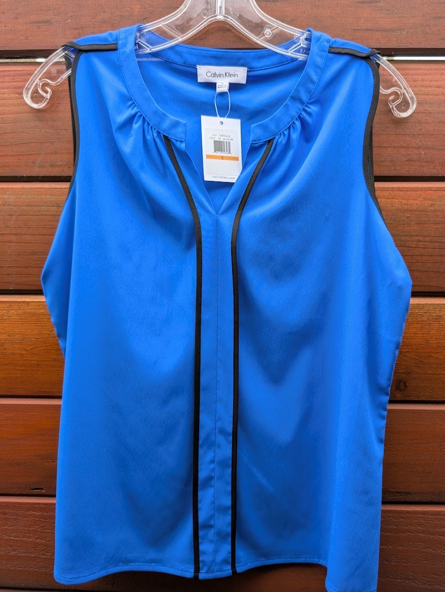 Better Call Saul BCS Wardrobe Kim Wexler Calvin Klein Blue Blouse NWT SMALL SONY