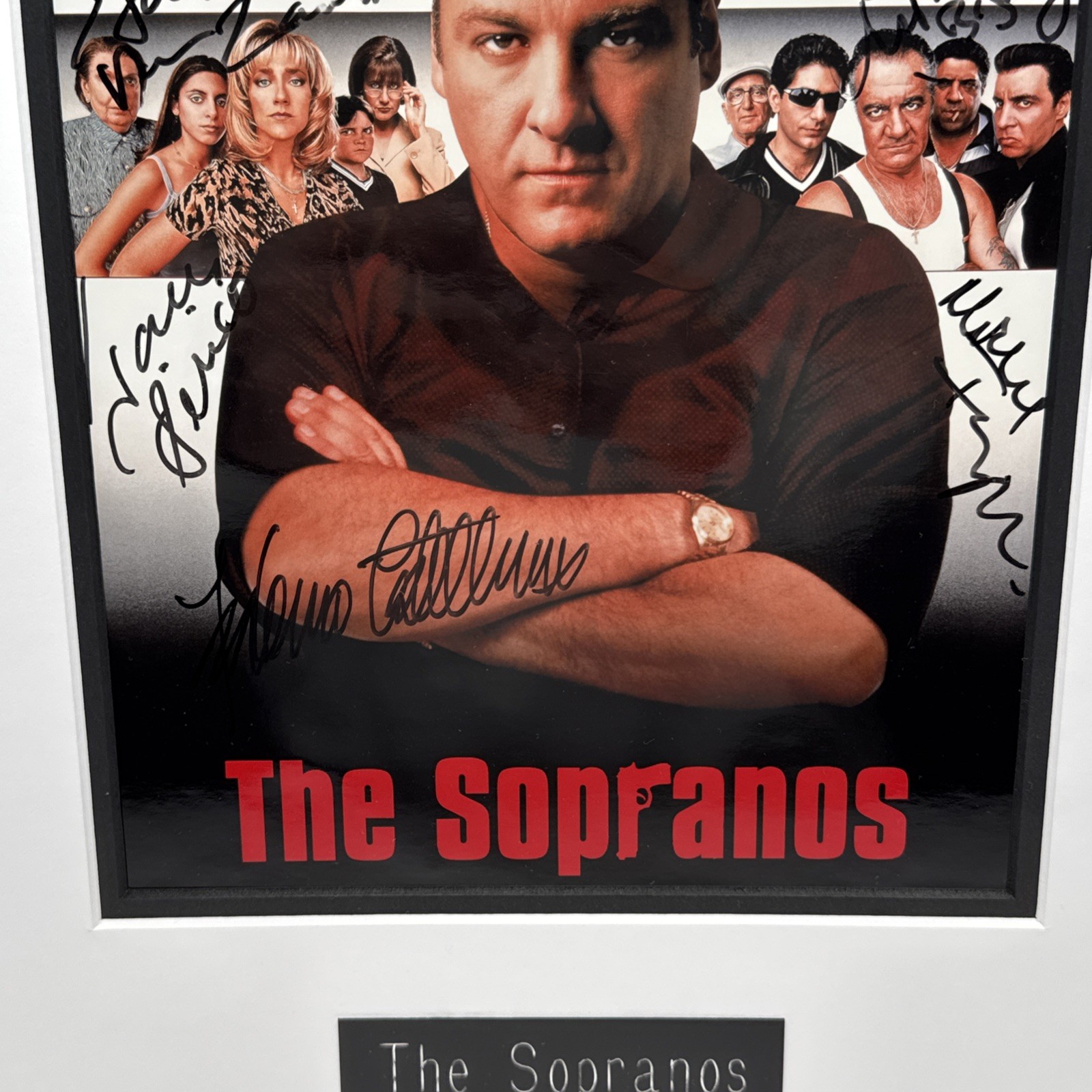 Sopranos Signed Poster Framed Autographed James Gandolfini Tony Sirico 20″x17″