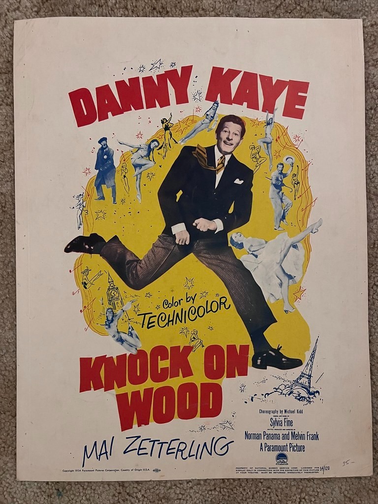 Knock on Wood 1954 Window Card Movie Poster 14×18 Danny Kaye Mai Zetterling