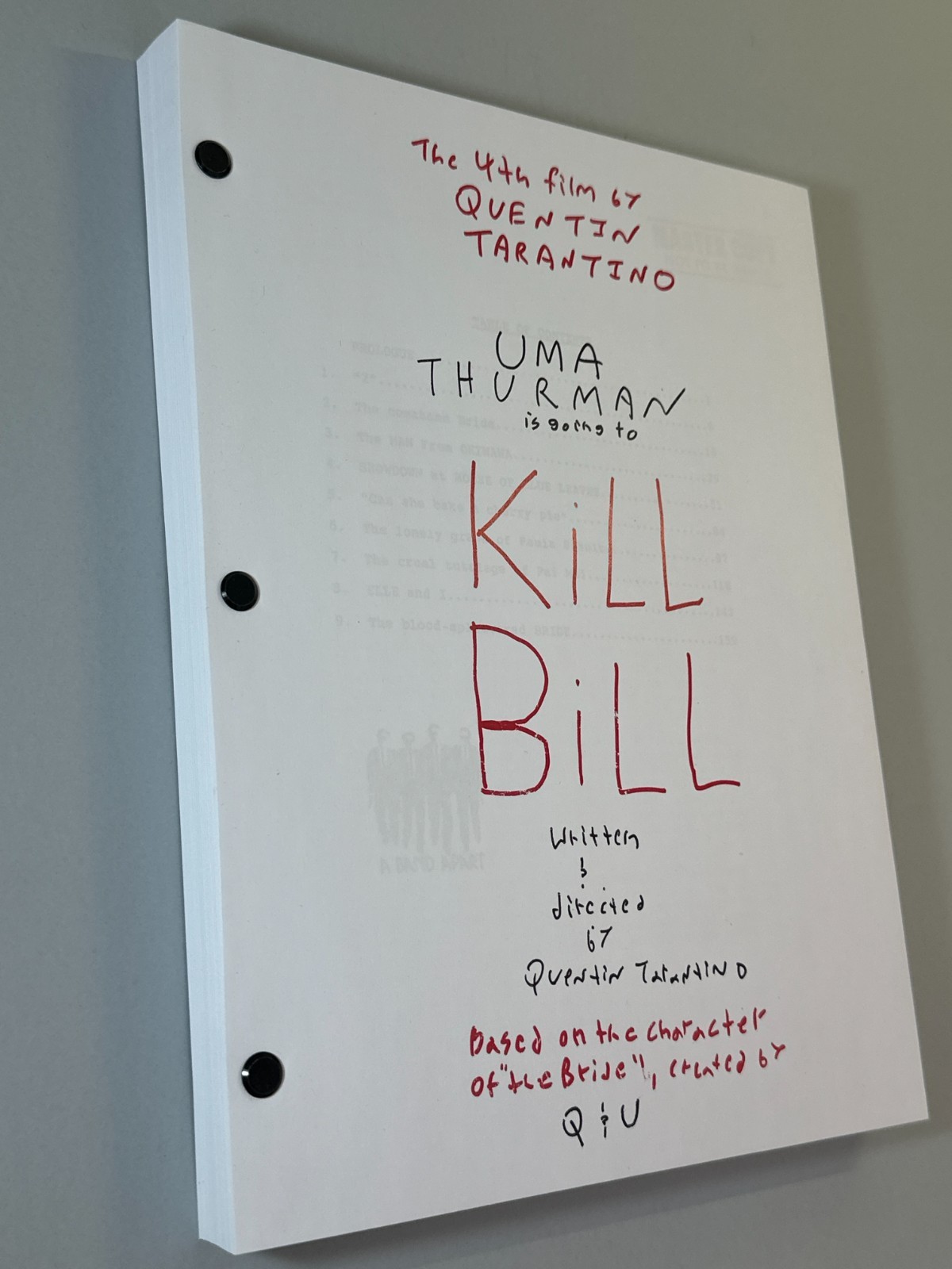 Kill Bill Screenplay Final Draft Quentin Tarantino Uma Thurman 2003 Movie Script