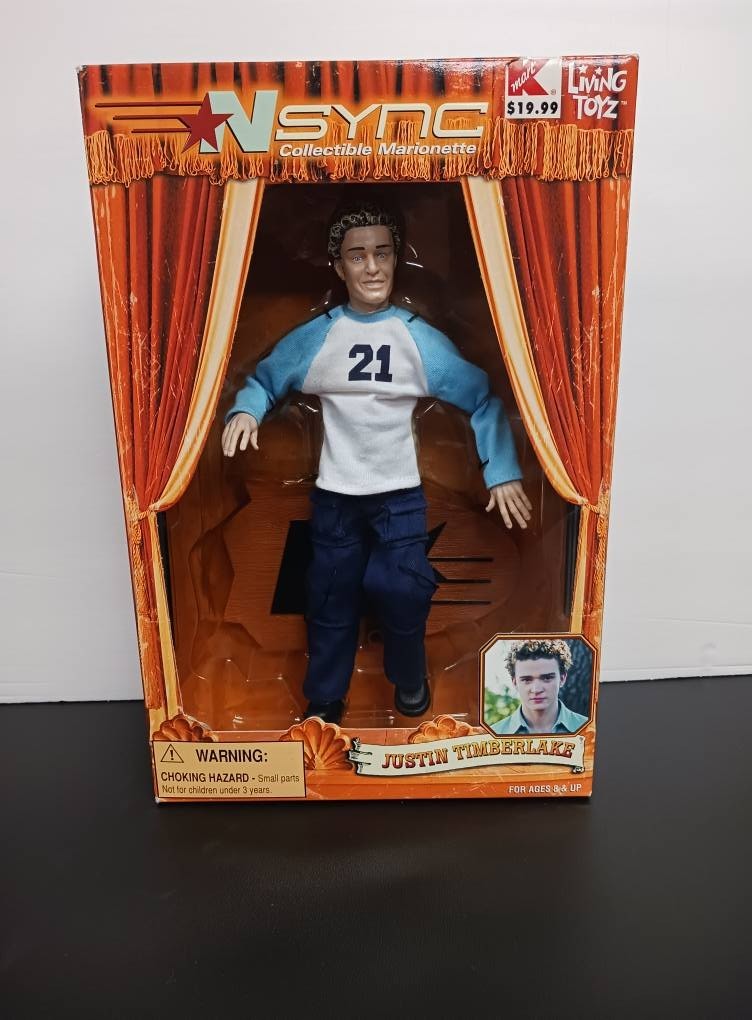 NSYNC Justin Timberlake Collectible Marionette Doll Living Toyz 2000 New In Box