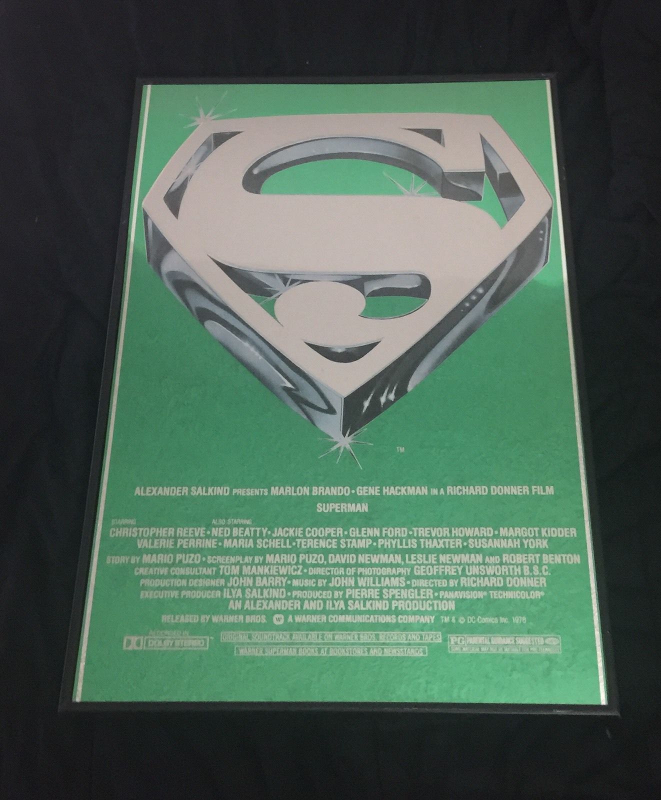 Movie Poster Superman the Movie 1978 Mylar 21″x30″ NM 9.4 Christopher Reeve