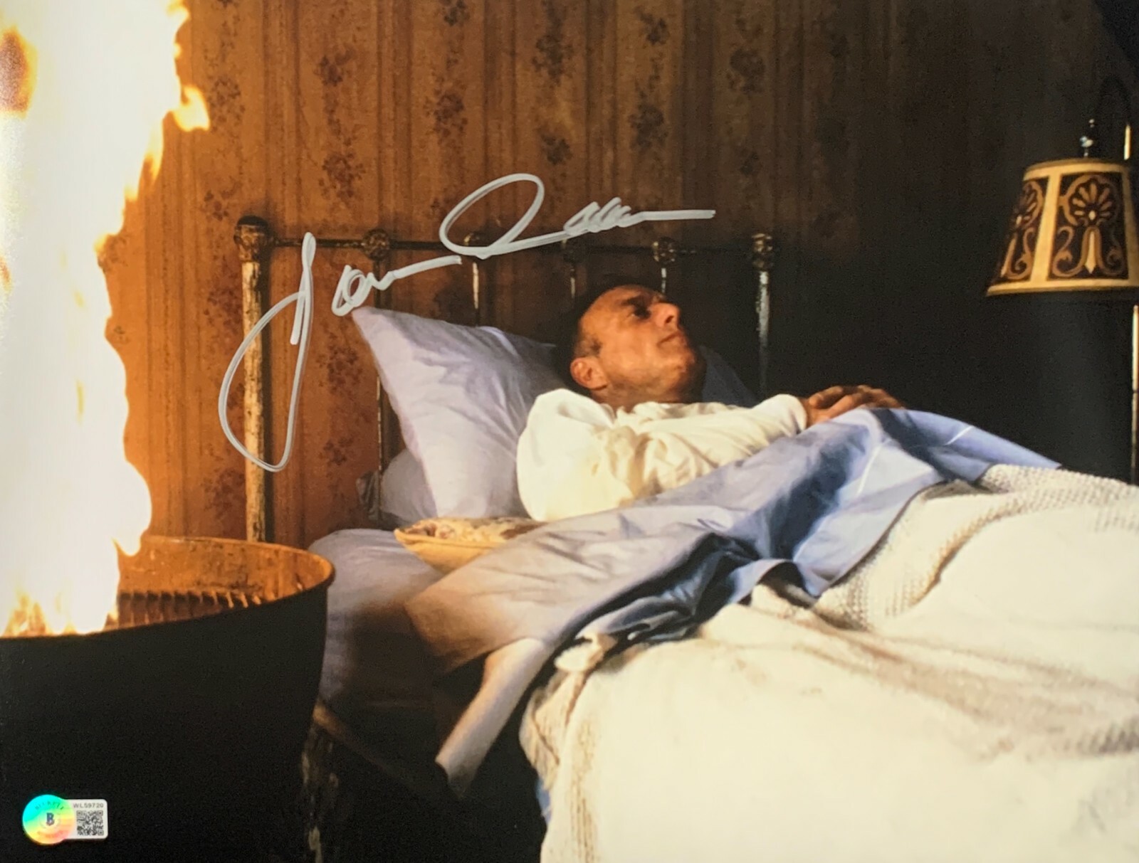 James Caan Signed 11 x 14 Misery Photo In Bed Beckett BAS Witnessed