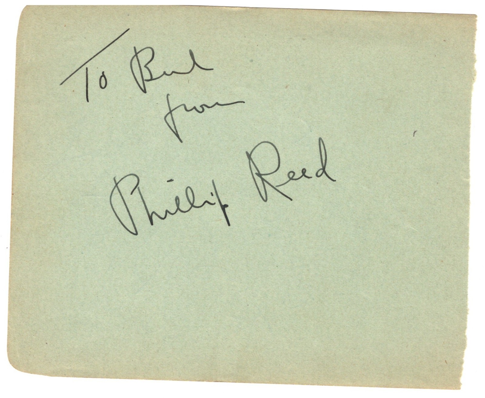 ACTORS PHILLIP REED ACTOR PHIL REGAN AUTOGRAPHS ON ALBUM PAGE