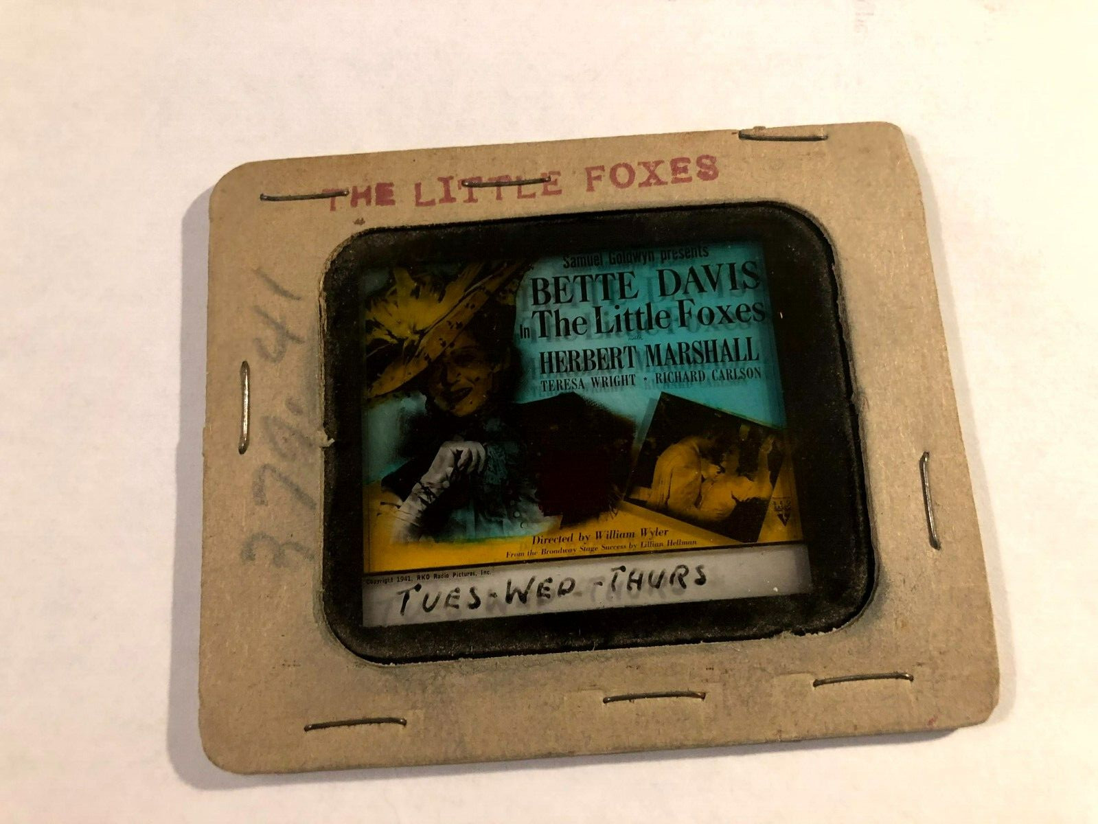 Little Foxes Very Rare Magic Lantern Glass Movie Slide ’41 Bette Davis W. Wyler