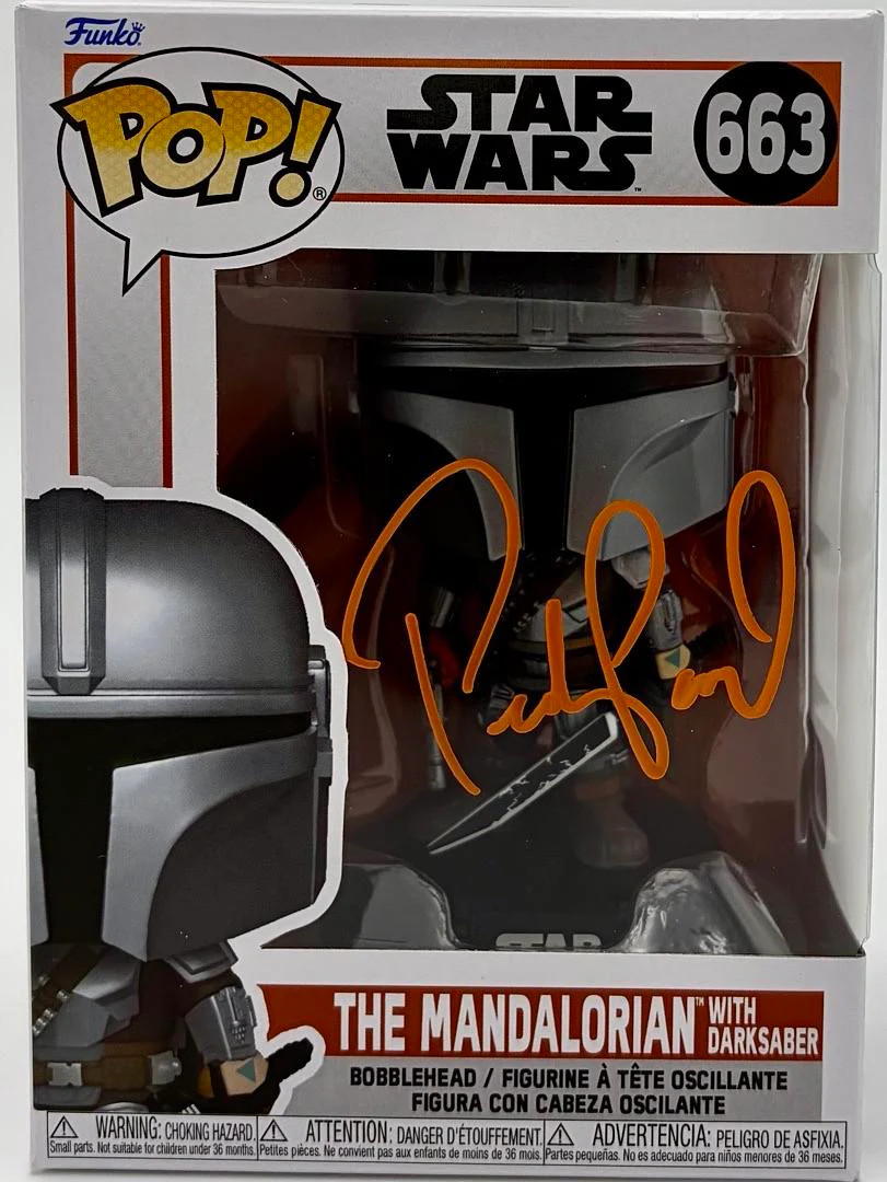Pedro Pascal Signed Funko Pop #663 The Mandalorian (Star Wars) – Beckett COA