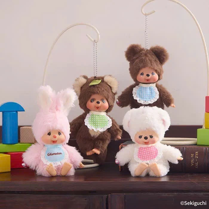 [AUTHENTIC] MONCHHICHI CUTE ANIMAL PLUSH DOLL KEYCHAIN OFFICIAL JAPAN MERCH Q12