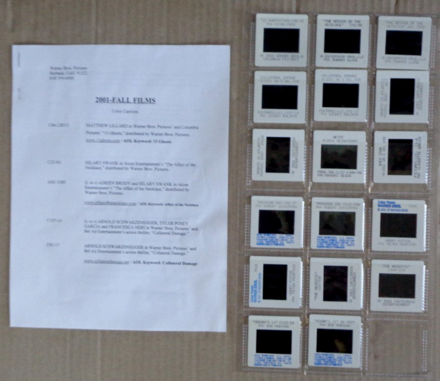 Warner Bros Pictures Fall/Winter 2001 Preview press kit 18 color slides H Potter