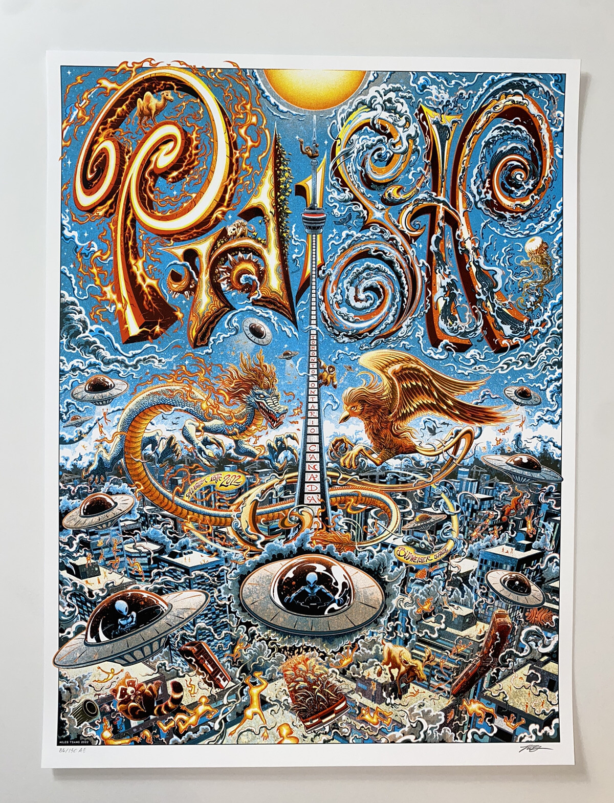 Phish Poster Toronto Ontario Canada Summer 2022 Silkscreen S/N Official Tsang