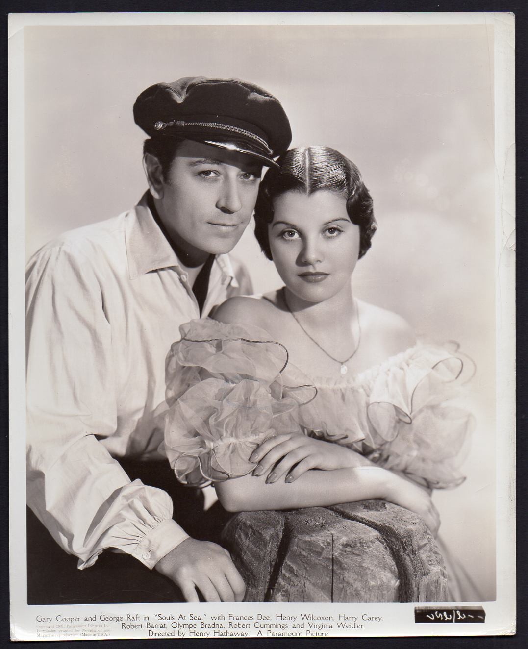 George Raft & Olympe Bradna SOULS AT SEA 1936 Orig Photo 8×10 stamped