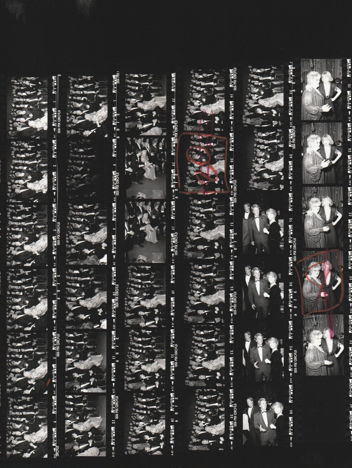 Contact Photo Sheet & Negatives Ginger Rogers Liza Ronstadt Tennille Debby Boone