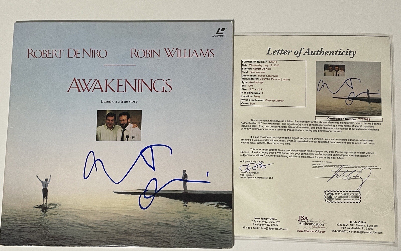 ROBERT DE NIRO SIGNED AWAKENINGS VINYL RECORD ALBUM LP + JSA LOA