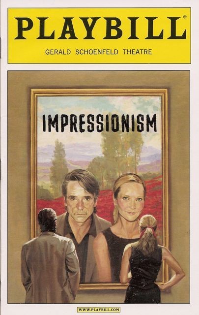Playbill Impressionism Jeremy Irons Joan Allen Aaron Lazar Michael T. Weiss 2009