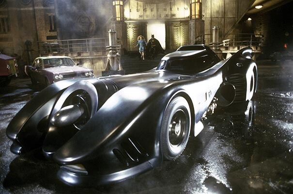 Batman 1989 Michael Keaton as Batman with Batmobile Color Photo – CL0107