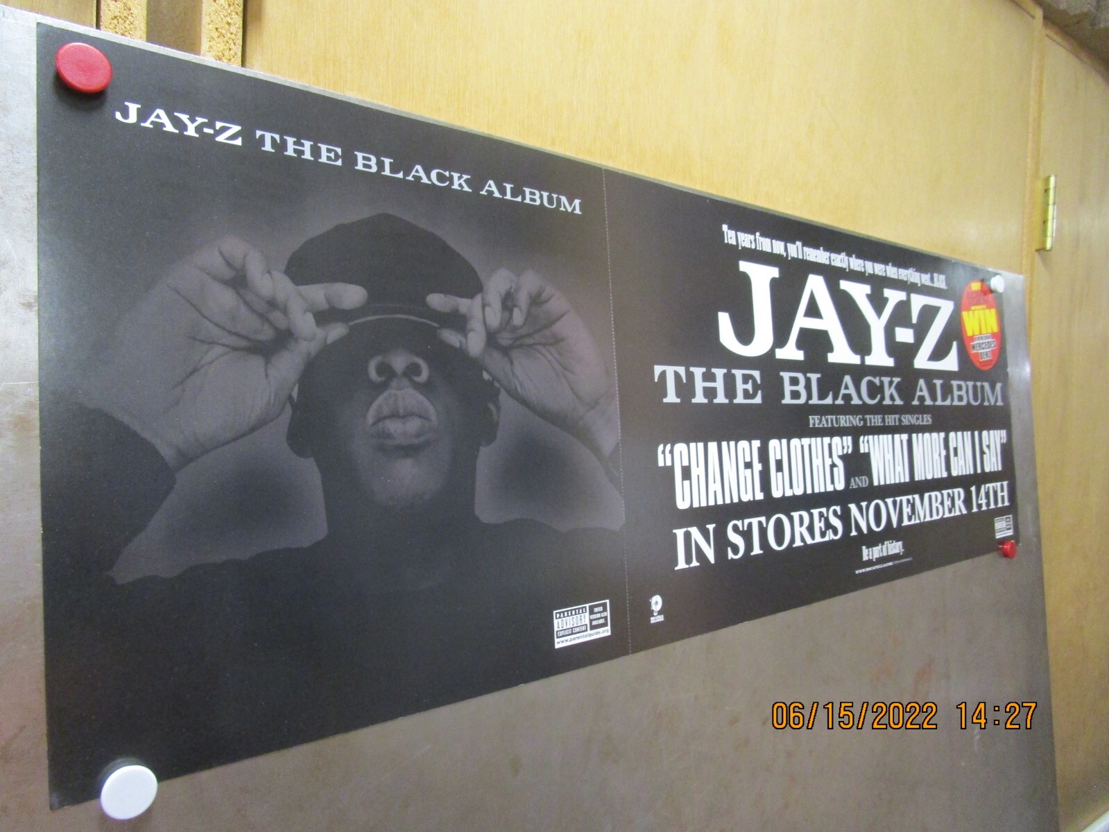 JAY-Z The Black Album Promo Flat New! Unused! Roc-A Fella/Def Jam Records 2004