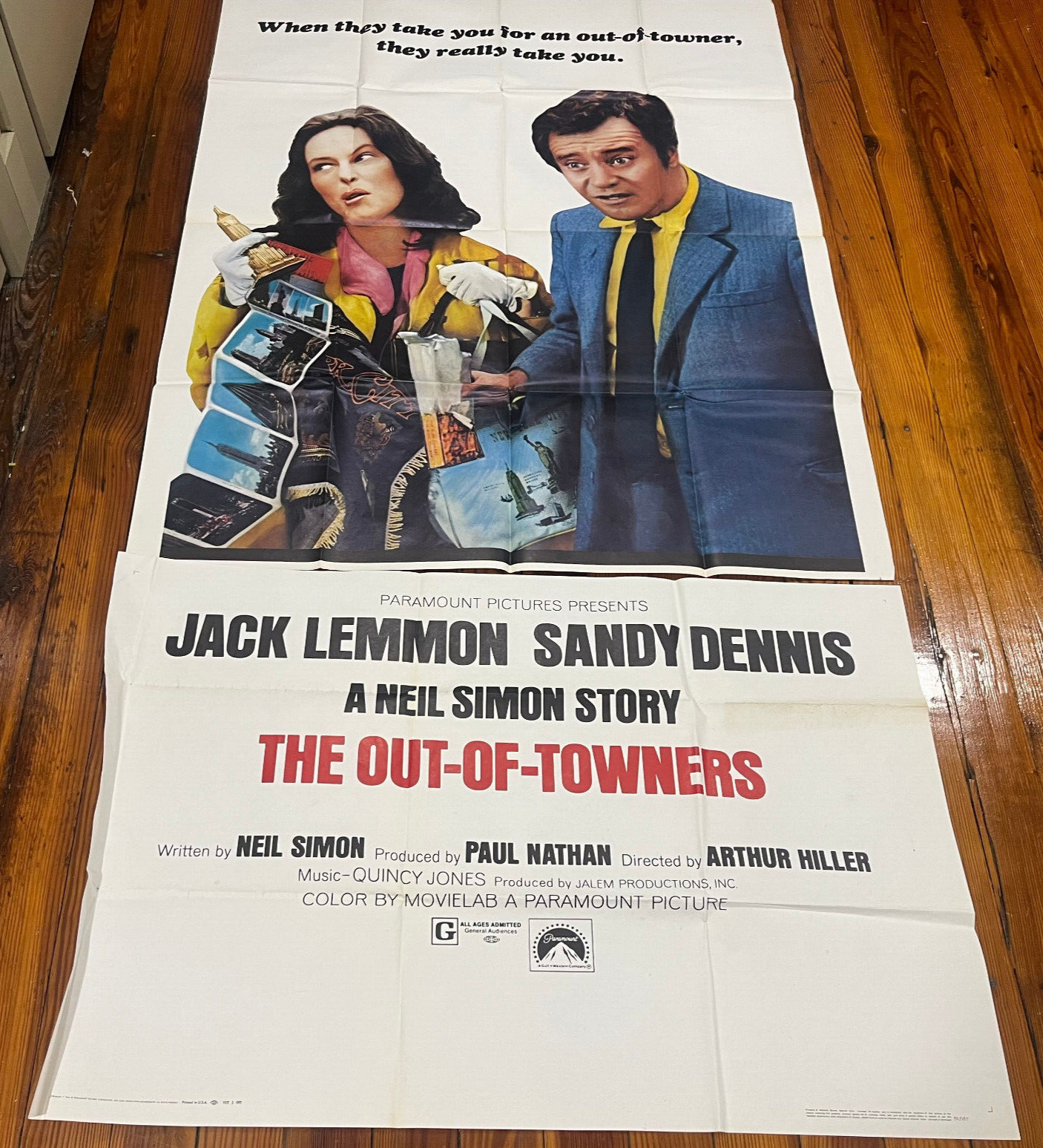 The Out-Of-Towners 3 Sheet Movie Poster Original Theater Hang 70/167 41″ x 79″