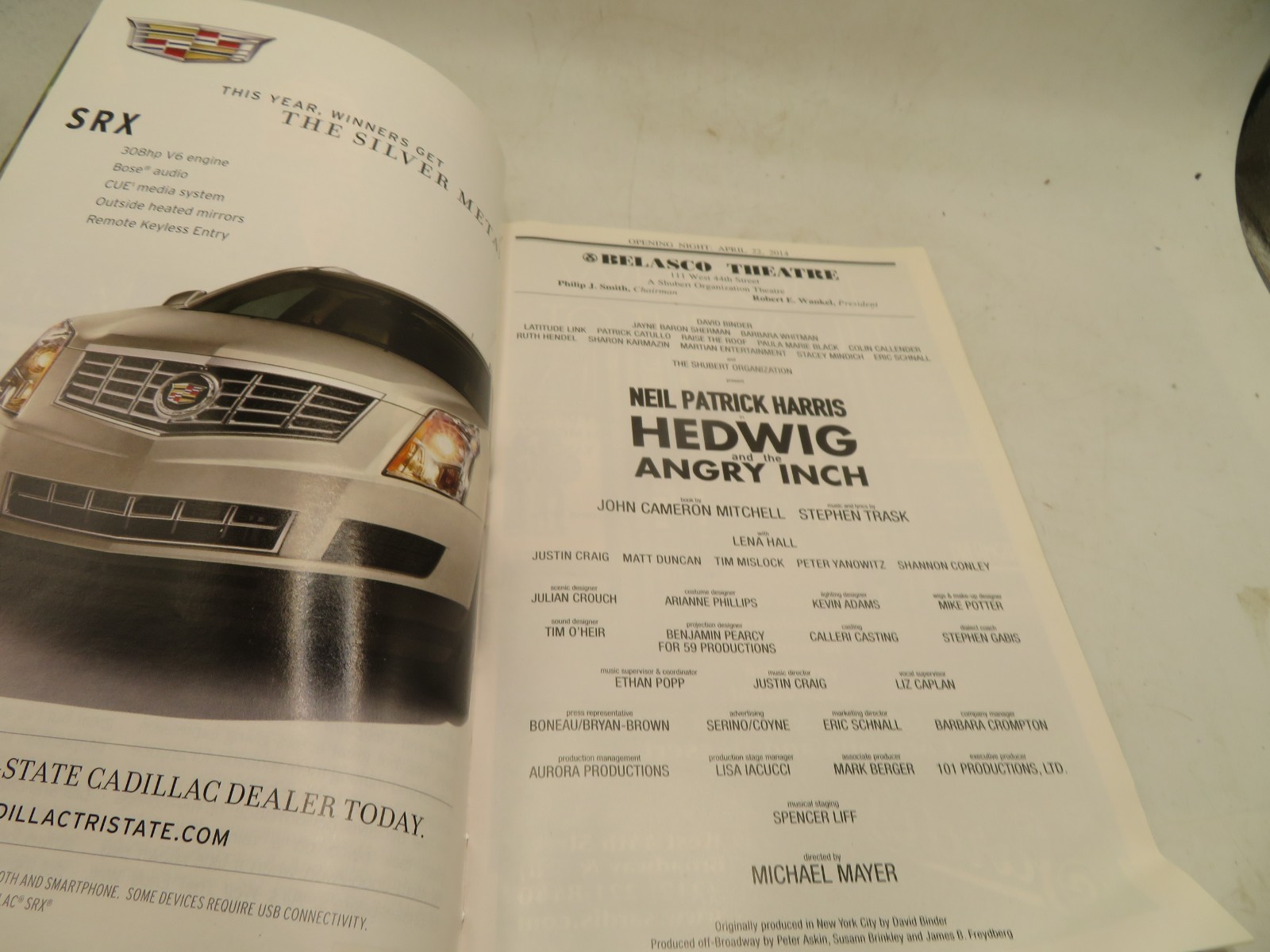 Neil Patrick Harris “HEDWIG and the ANGRY INCH” 4/ 2014 Playbill BELASCO THEATRE