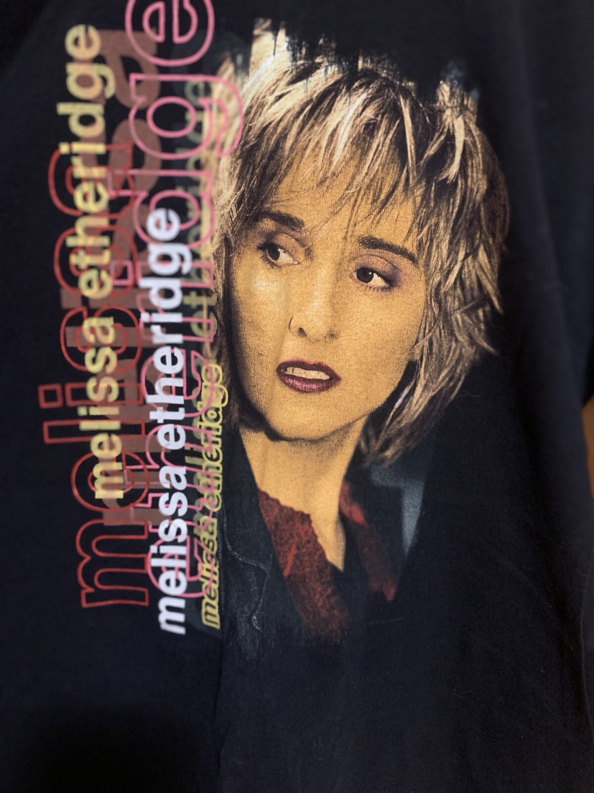 MELISSA ETHERIDGE Concert Tour T- Shirt Cotton Black Size L Unisex