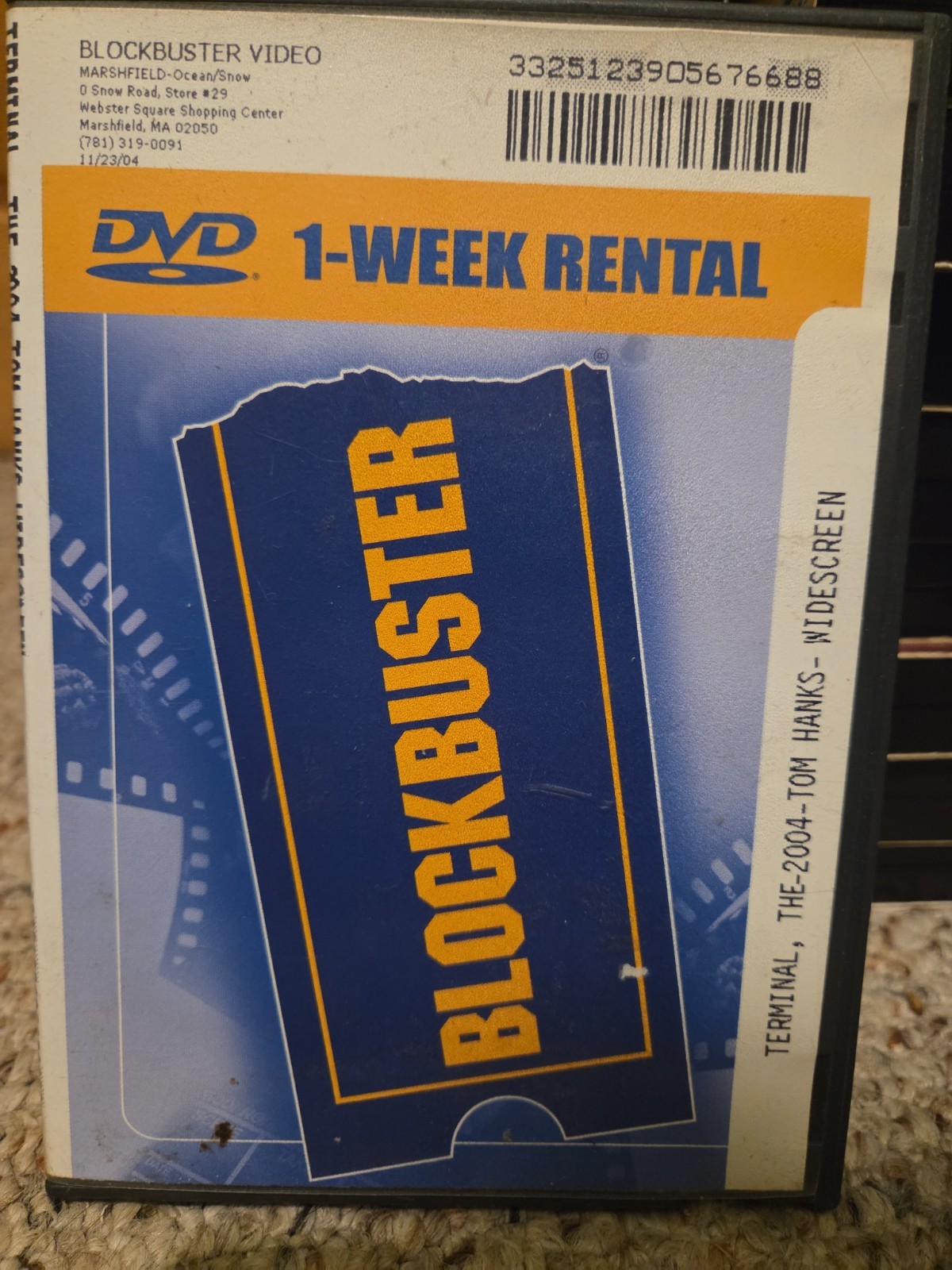 Blockbuster Dvd Rental With THE TERMINAL, tom Hanks, Vintage 90’s Memorabilia