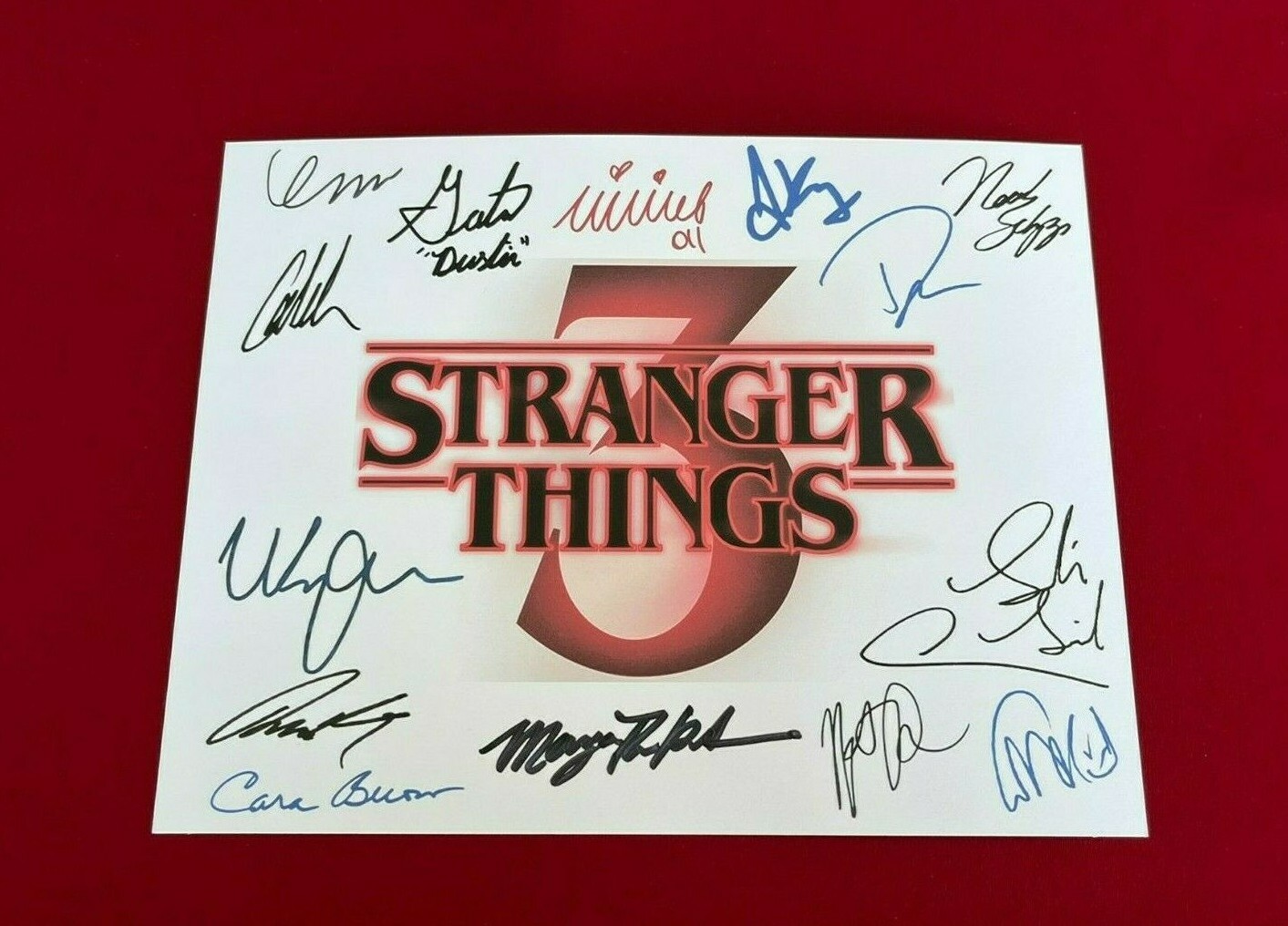 Stranger Things Season 3 Title Card Cast-Signed- 8.5×11- Autograph Reprints