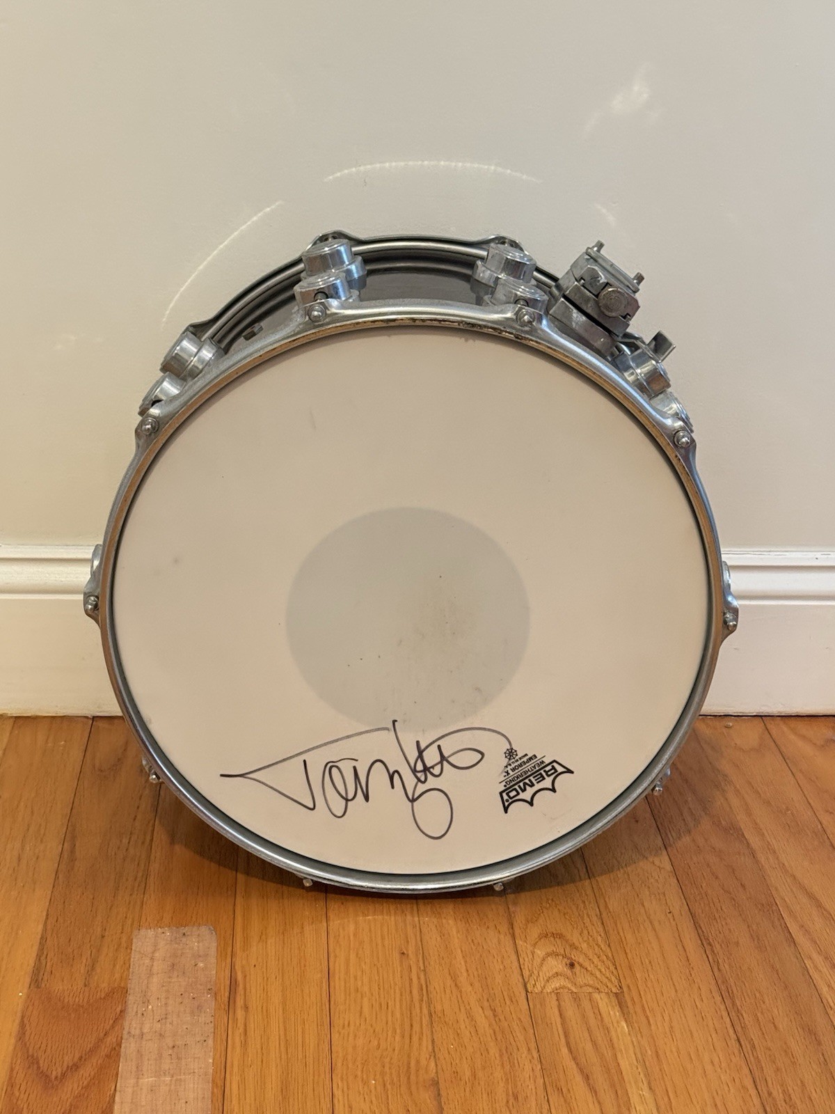Tommy Lee Personally Owned & Used Signed DW Collector’s Series Snare Drum