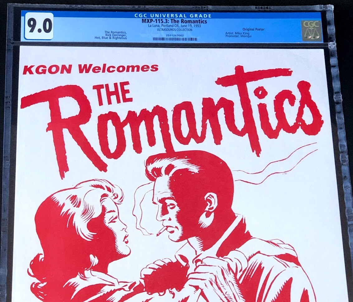 THE ROMANTICS Original Concert Poster 1993 La Luna 🔥 CGC GRADED 9.0 🔥