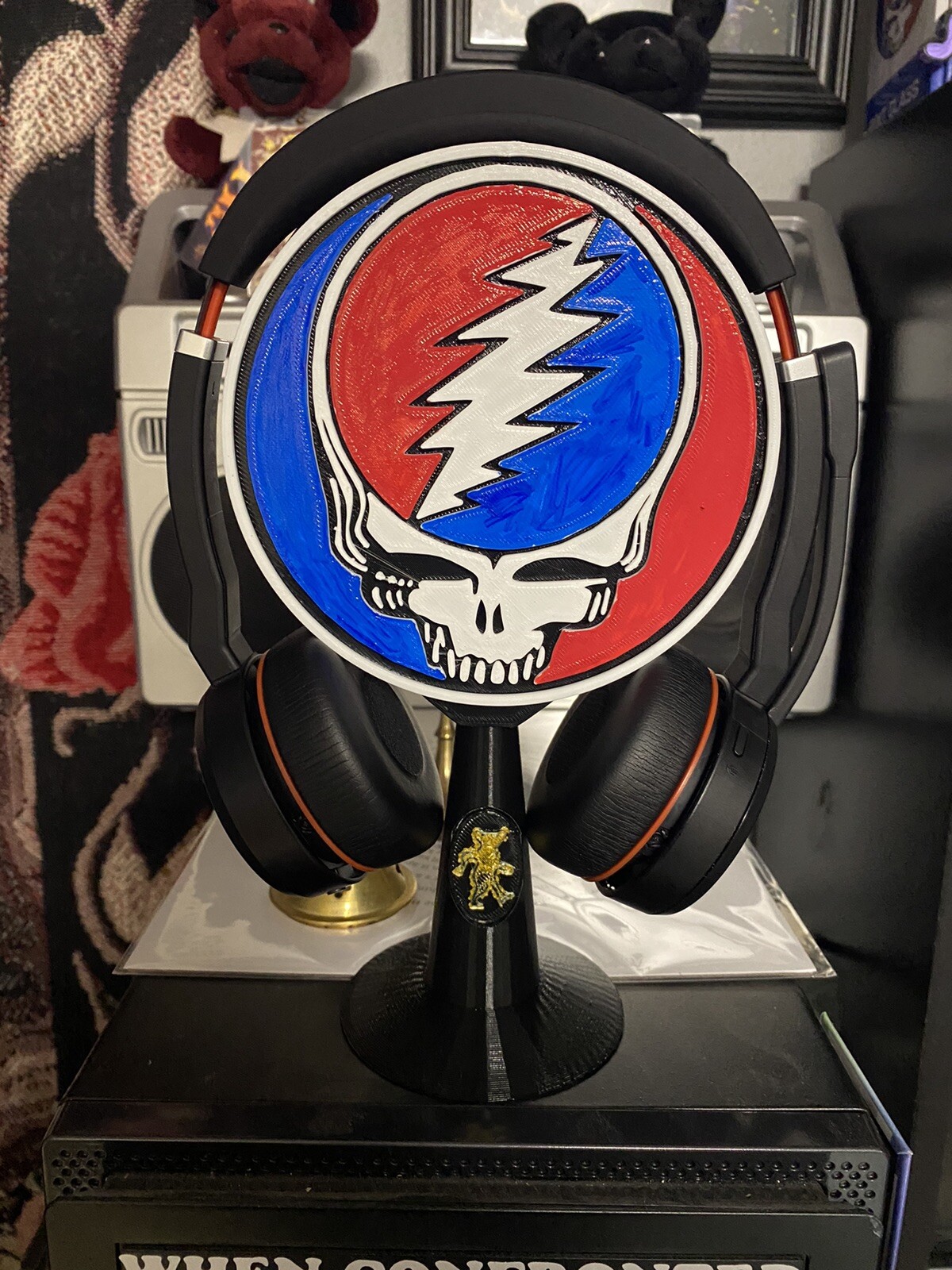 Grateful Dead Steal Your Face Headset Holder 3D Printed Fan Art