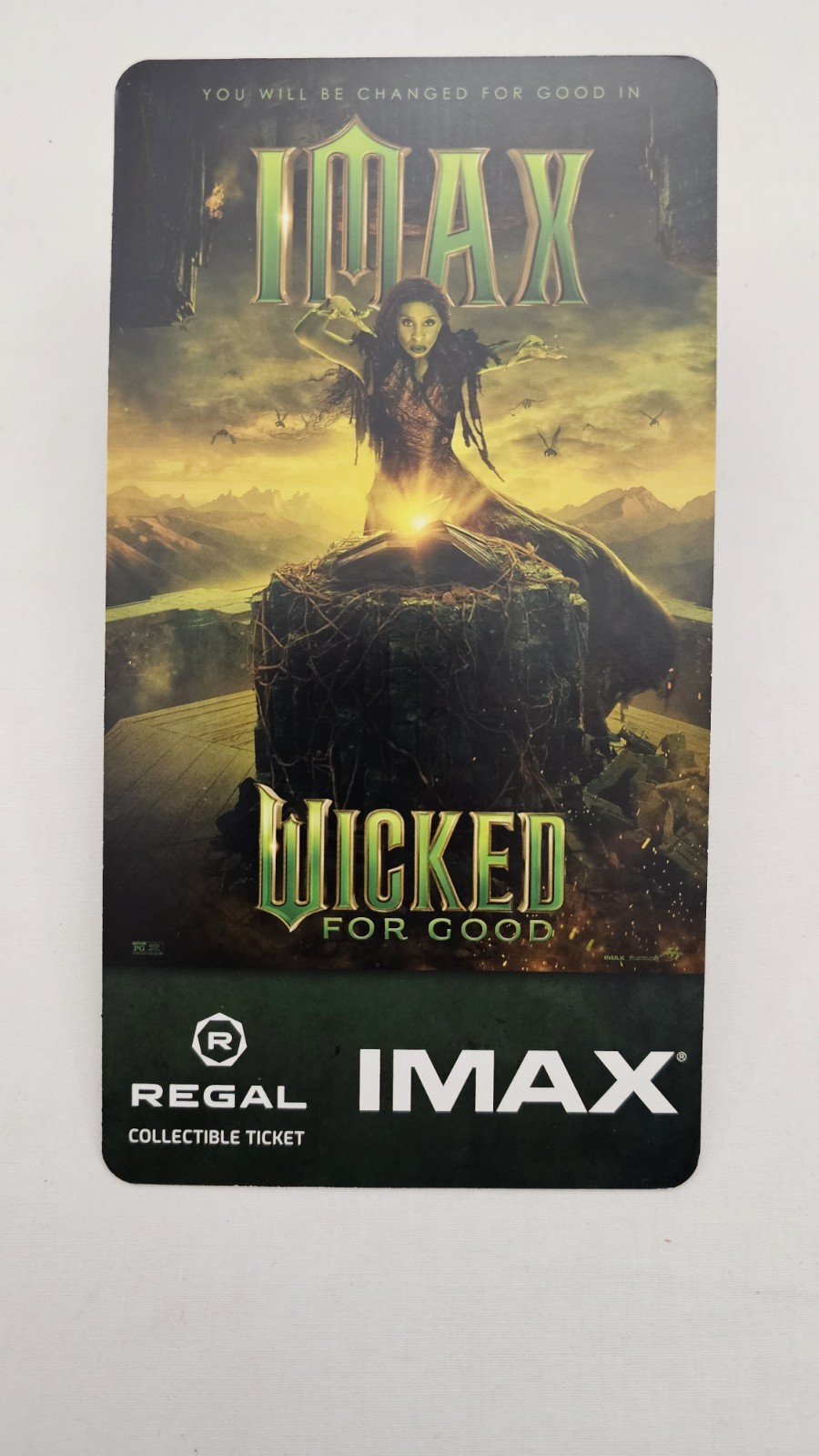 WICKED “For Good” LIMITED ED. Regal Collectible IMAX Concert Style Ticket -G81