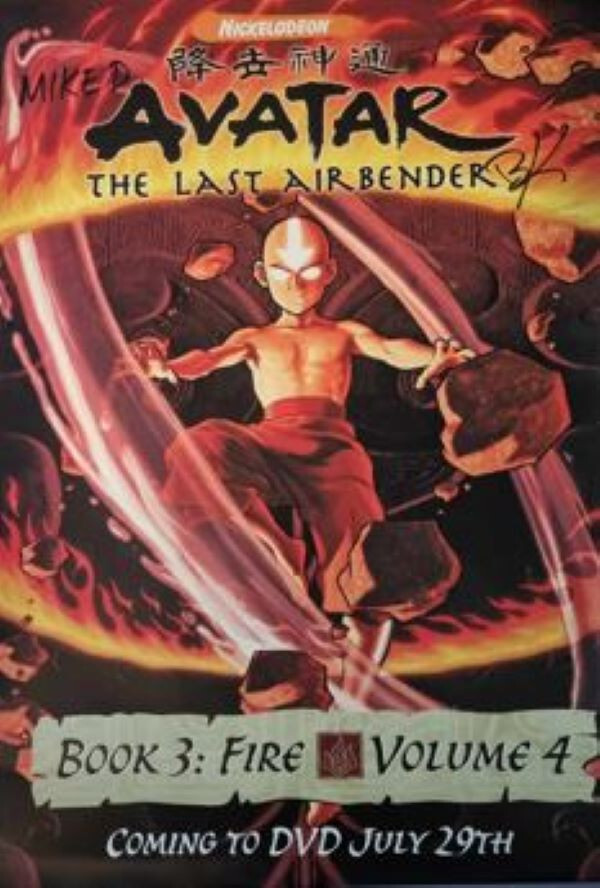 AVATAR THE LAST AIRBENDER – BOOK 3: FIRE VOL. 4 [RARE SIGNED 2008 PROMO POSTER]