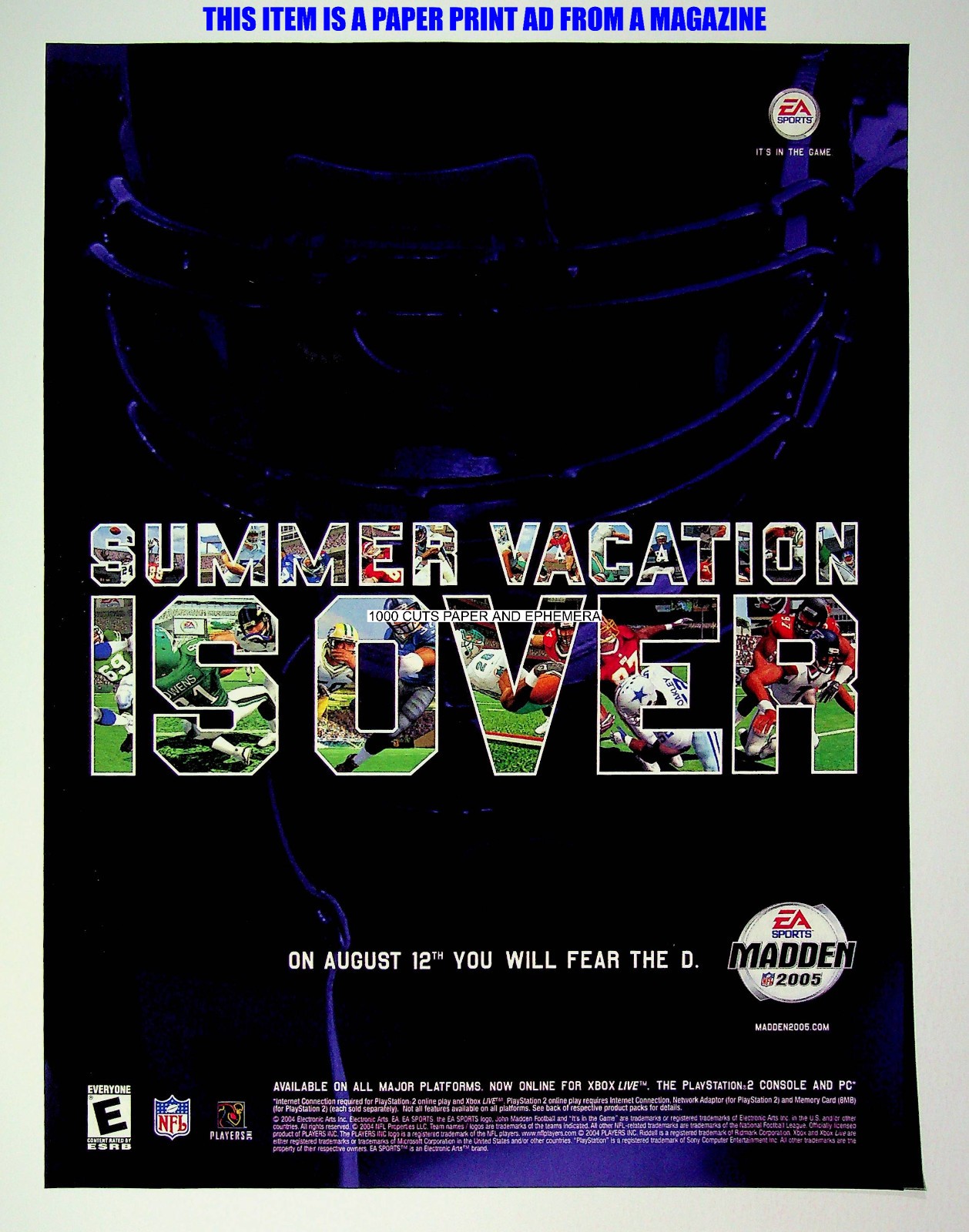 Madden NFL 2005 EA Sports 2004 Trade Print Magazine Ad Poster ADVERT