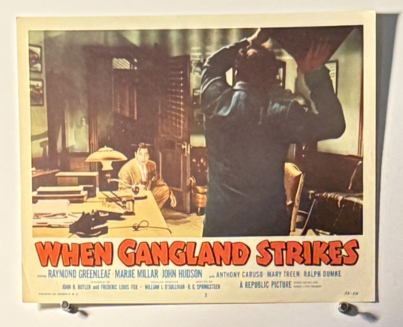 When Gangland Strikes Original 1956 Lobby Card Raymond Greenleaf, Slim Pickens