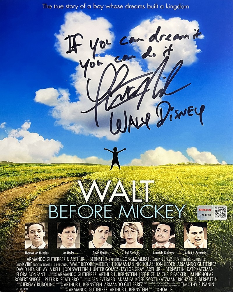 Thomas Ian Nicholas Signed Walt Before Mickey Movie Poster 8×10 Photo TRISTAR