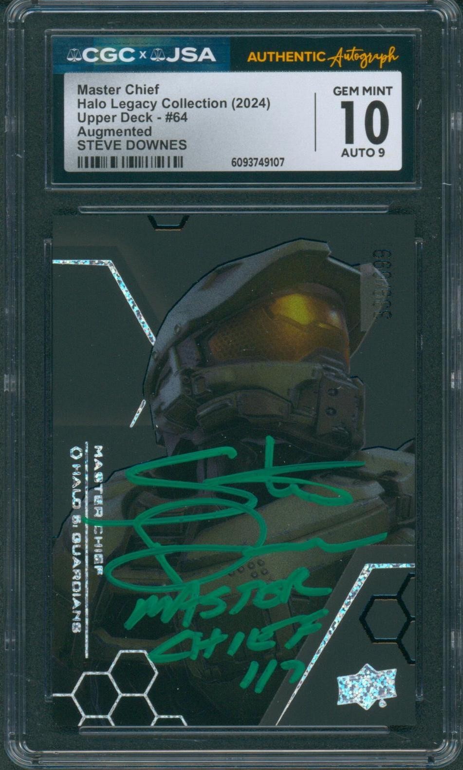 Steve Downes Signed Card Halo Legacy Master Chief Gem Mint 10 CGC x JSA SLAB