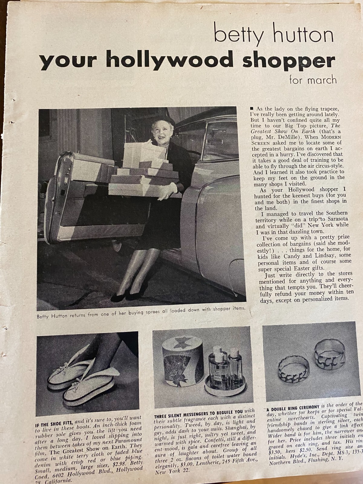 Betty Hutton, Two Page Vintage Clipping