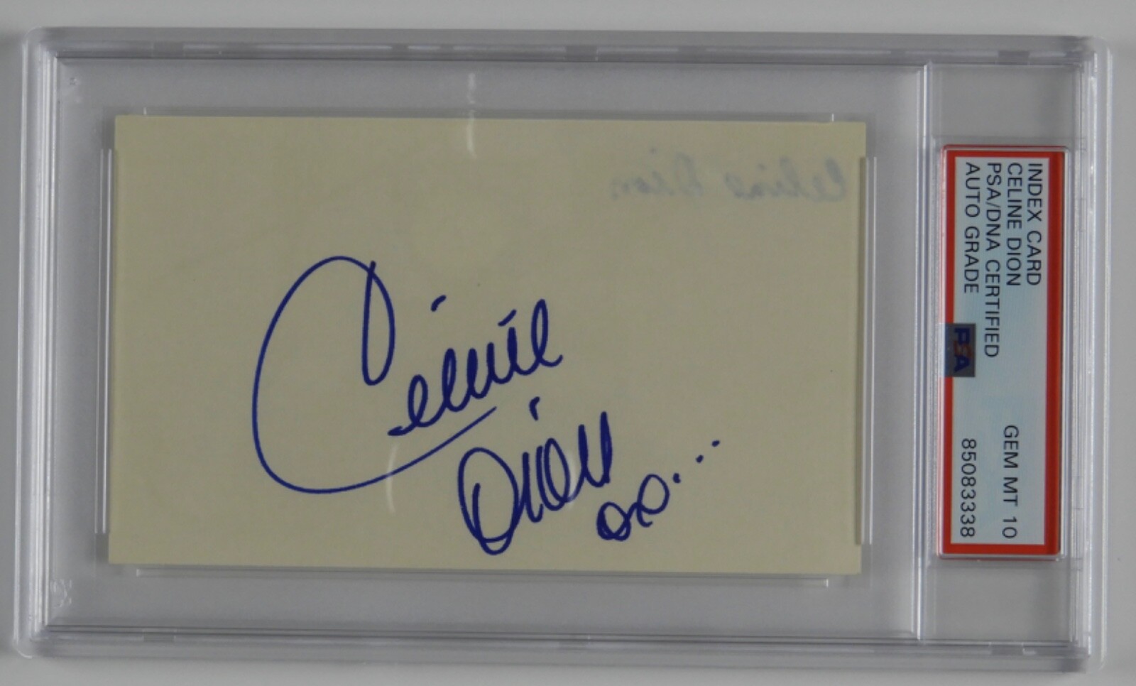 Celine Dion PSA COA Signed Autograph Cut Encapsulation Gem Mint 10