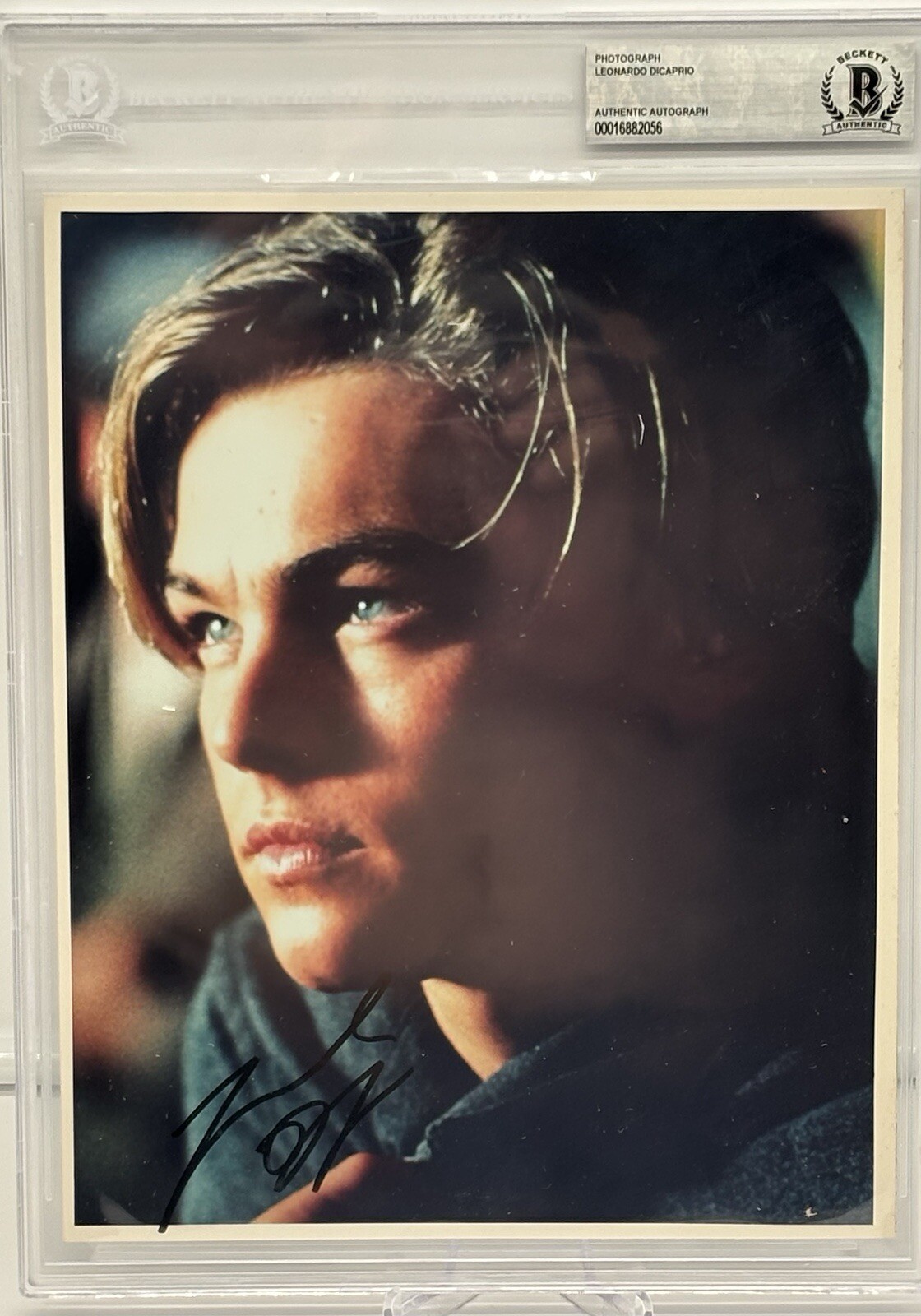 Leonardo DiCaprio Titanic Signed 8×10 Photo BAS Beckett Encapsulated Autograph