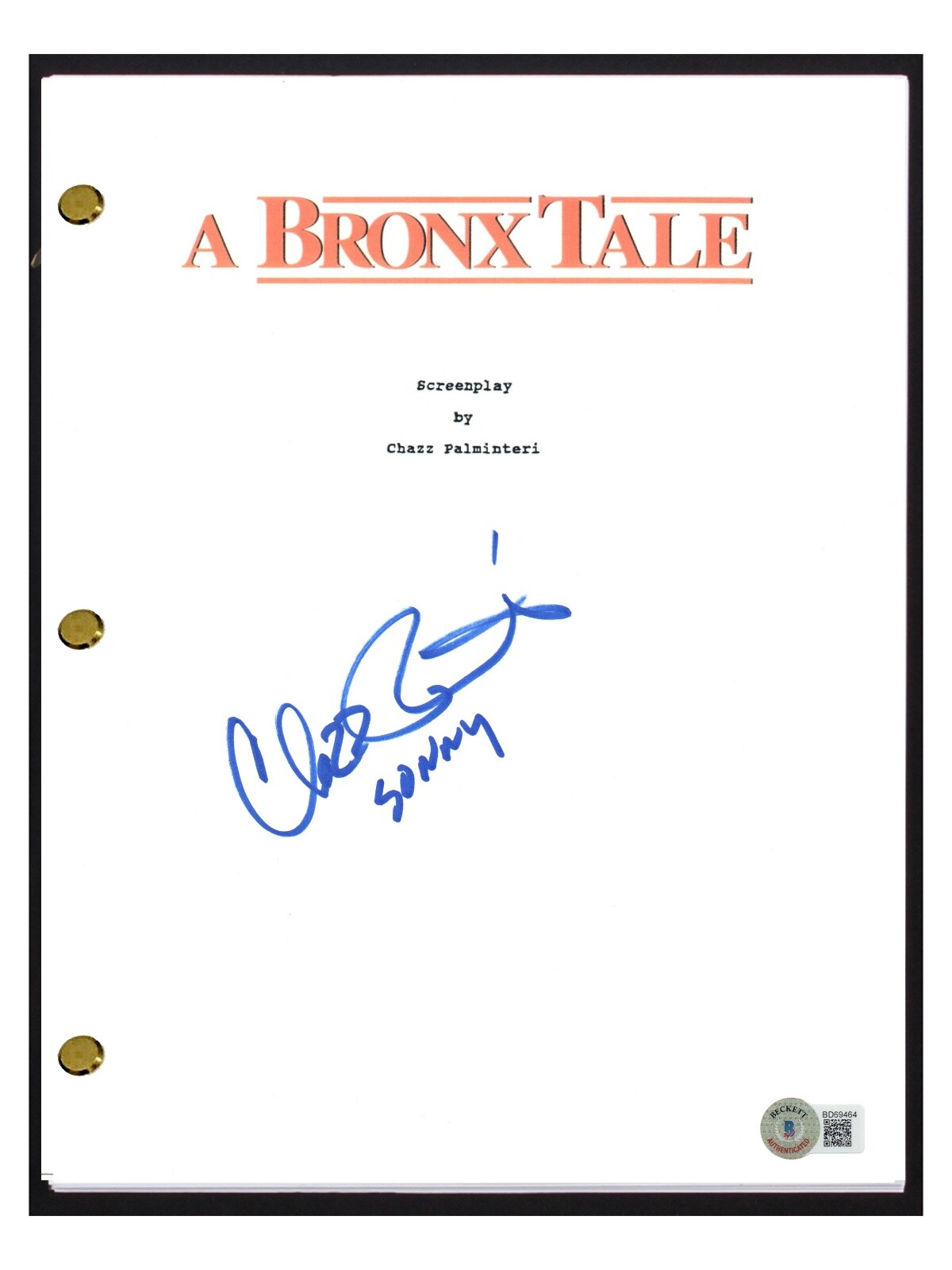 Chazz Palminteri Signed Autographed A Bronx Tale Movie Script Proof Beckett COA