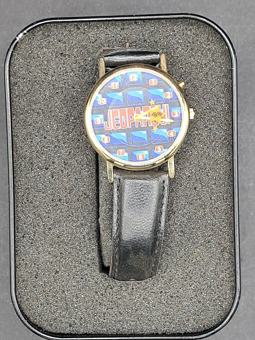 1999 Jeopardy! Collectible Wristwatch with Tin Case, Television Memorabilia