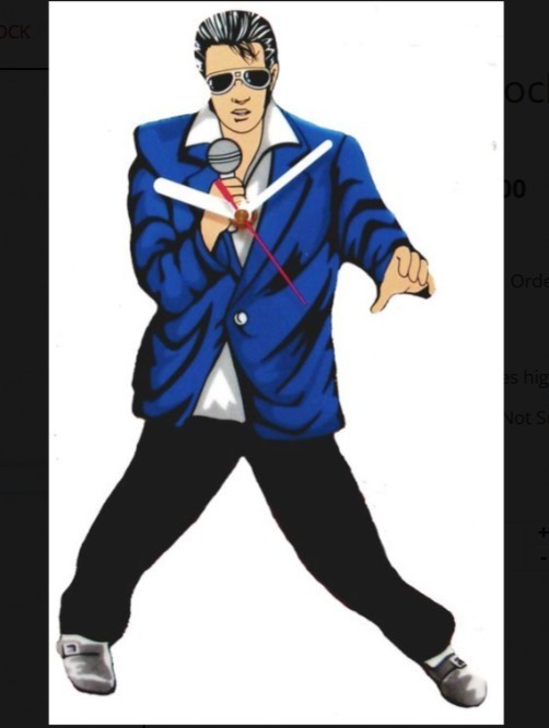 Elvis Presley Vintage Gift Pendulum Wall Clock Swinging Legs 13″ **NEW**