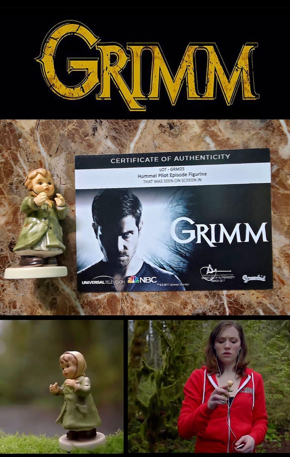 GRIMM: Figurine from Pilot Episode Opening Scene w/Studio COA (See VIDEO)
